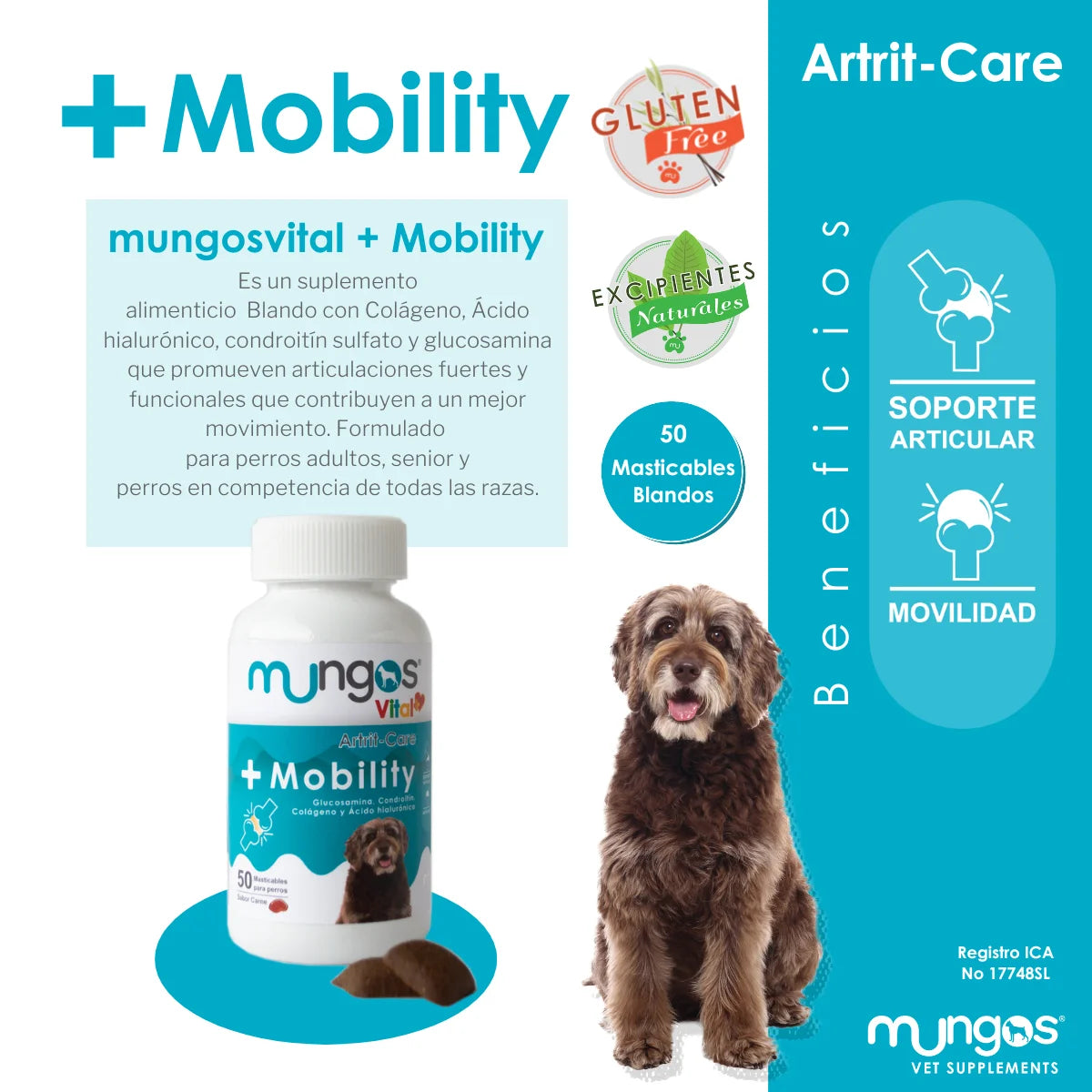 Glucosamina para perros – Mungos Vital Mobility para perros x 50 und blandas