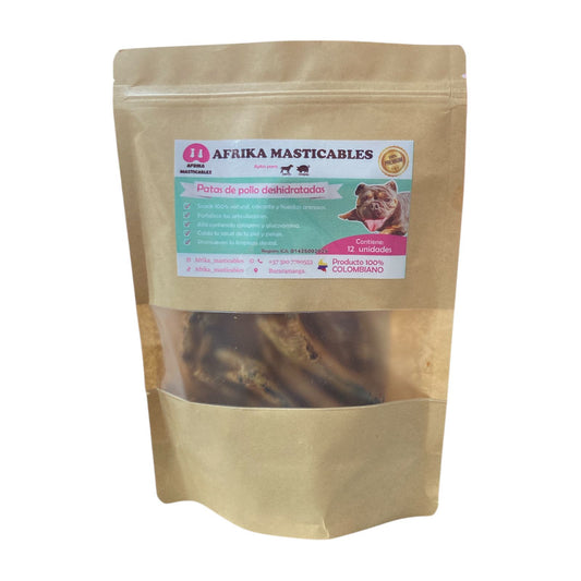 Snacks Deshidratados Afrika Masticables Patas de pollo x 12uds