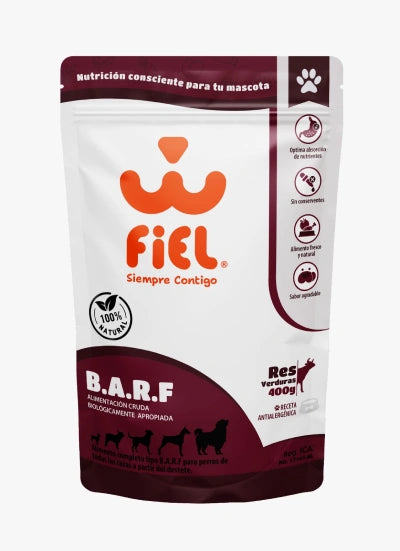 Barf Res y verduras